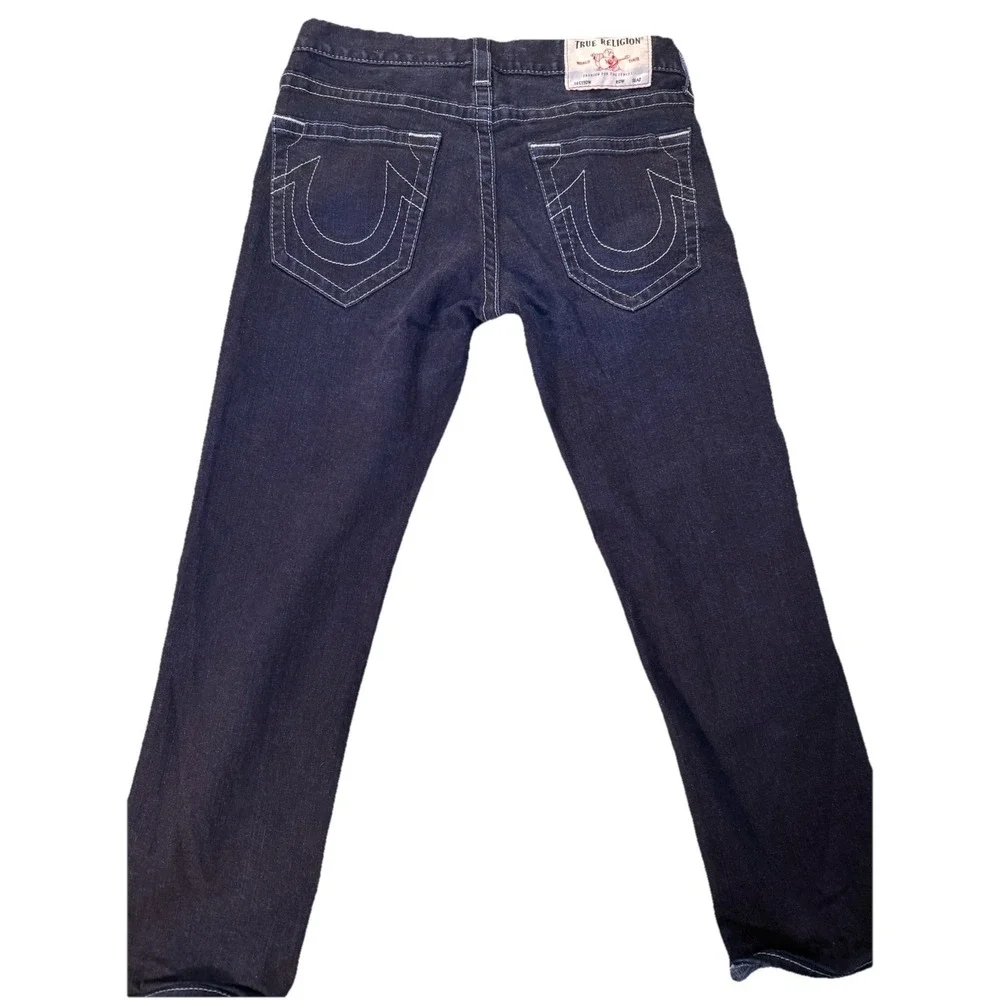 True Religion Genon Relaxed Fit Dark Wash Jeans size 32x27